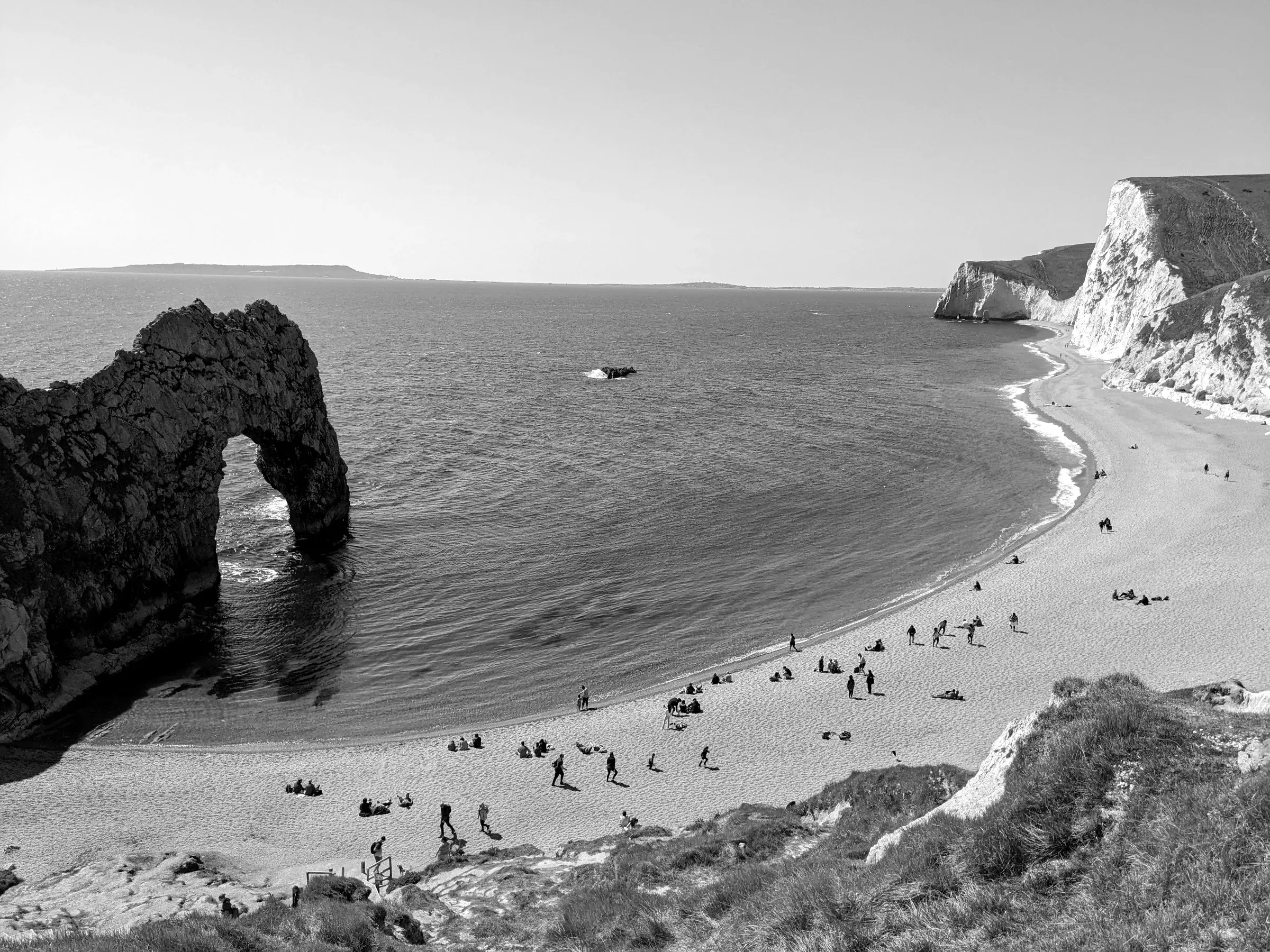 Durdle Door and the beach below